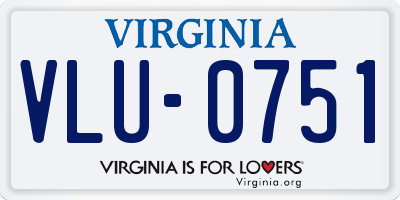 VA license plate VLU0751