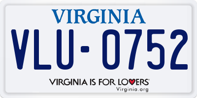 VA license plate VLU0752