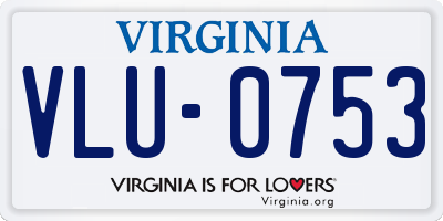 VA license plate VLU0753