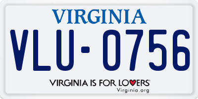 VA license plate VLU0756