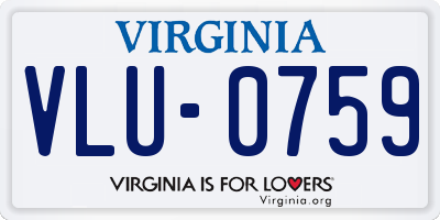 VA license plate VLU0759