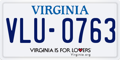 VA license plate VLU0763