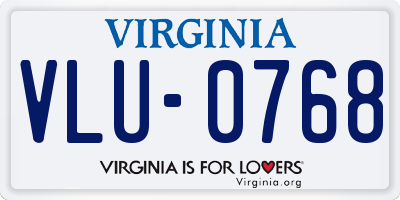 VA license plate VLU0768