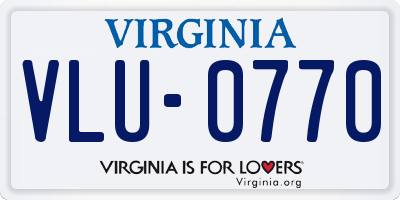 VA license plate VLU0770