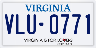 VA license plate VLU0771