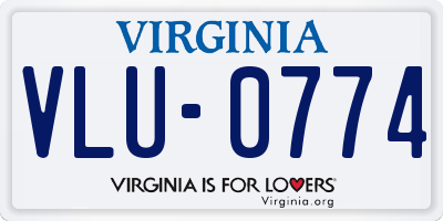 VA license plate VLU0774