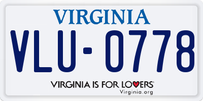 VA license plate VLU0778