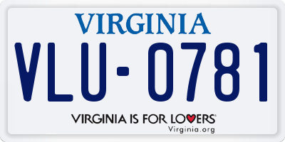 VA license plate VLU0781