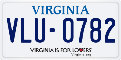 VA license plate VLU0782