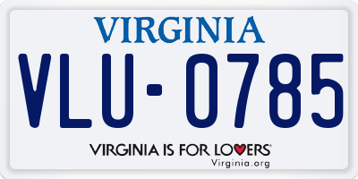 VA license plate VLU0785