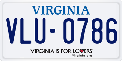 VA license plate VLU0786