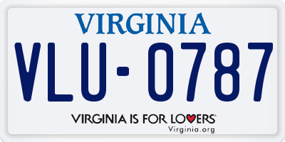 VA license plate VLU0787
