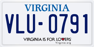 VA license plate VLU0791
