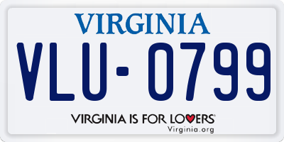 VA license plate VLU0799