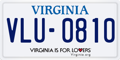 VA license plate VLU0810