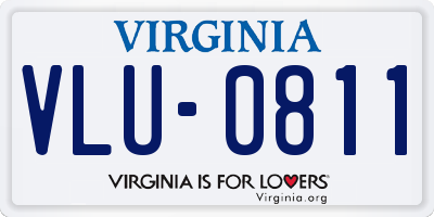 VA license plate VLU0811