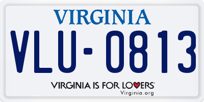 VA license plate VLU0813