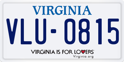 VA license plate VLU0815