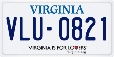 VA license plate VLU0821