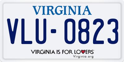 VA license plate VLU0823