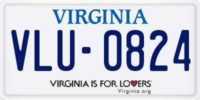VA license plate VLU0824