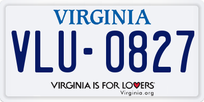 VA license plate VLU0827