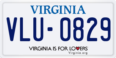 VA license plate VLU0829