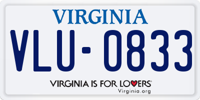 VA license plate VLU0833