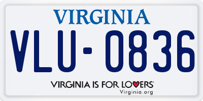 VA license plate VLU0836