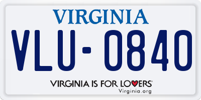 VA license plate VLU0840