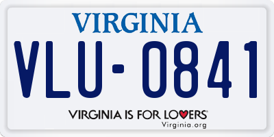 VA license plate VLU0841