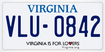 VA license plate VLU0842