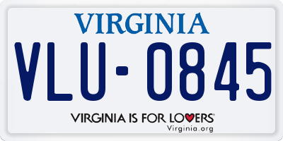 VA license plate VLU0845