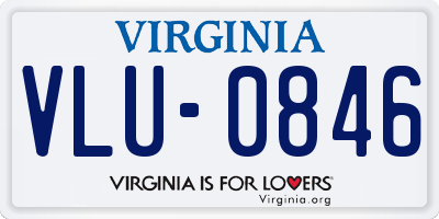 VA license plate VLU0846