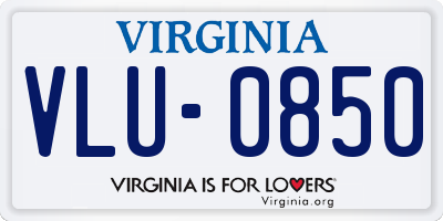 VA license plate VLU0850