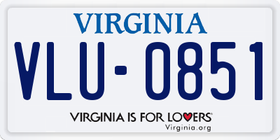 VA license plate VLU0851