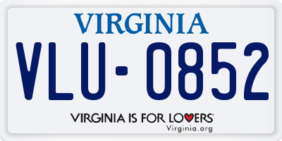 VA license plate VLU0852