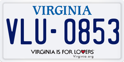 VA license plate VLU0853