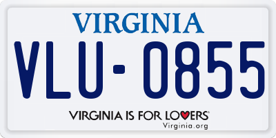 VA license plate VLU0855