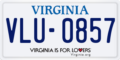 VA license plate VLU0857