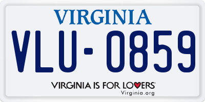VA license plate VLU0859