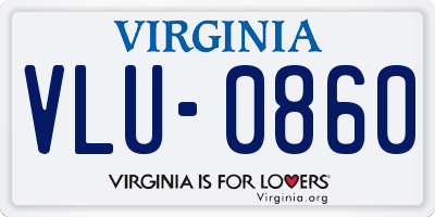VA license plate VLU0860