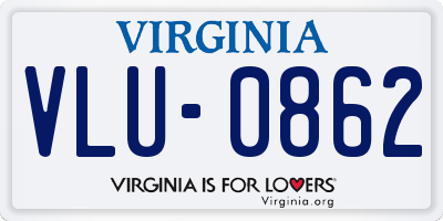 VA license plate VLU0862