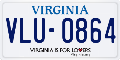 VA license plate VLU0864