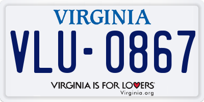 VA license plate VLU0867