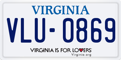 VA license plate VLU0869