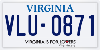 VA license plate VLU0871