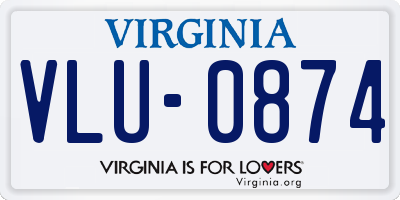VA license plate VLU0874