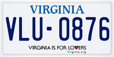VA license plate VLU0876