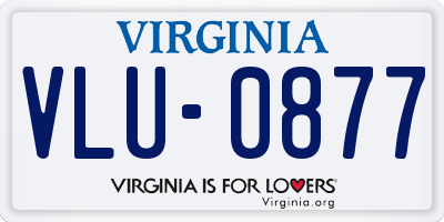VA license plate VLU0877